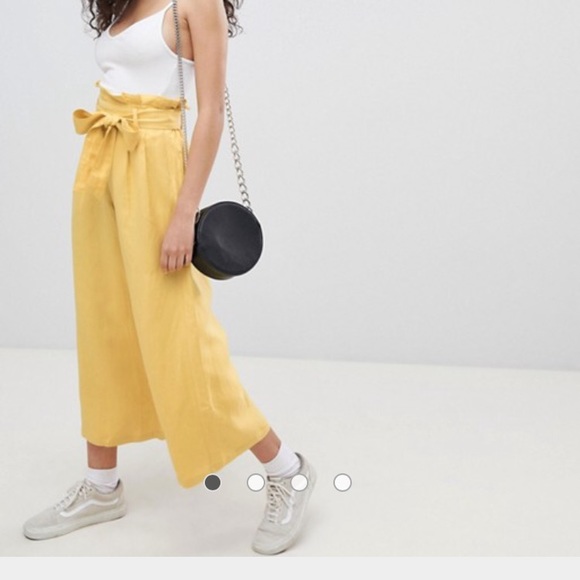ASOS yellow wide leg linen pants - Picture 2 of 4